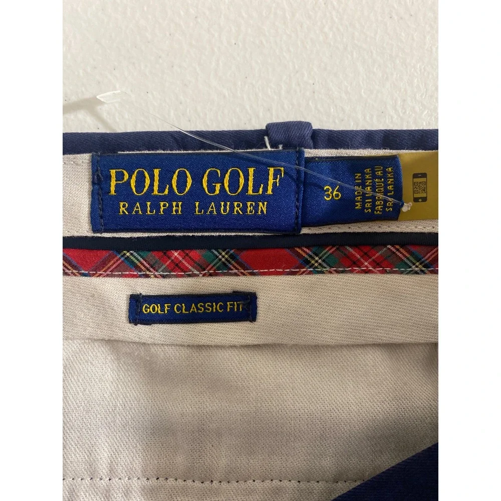 Polo Golf Ralph Lauren Shorts Mens 36 Navy Blue Excellent Classic Fit Chino